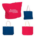 Color Cotton Tote Bags w/ Gusset & Natural Handles